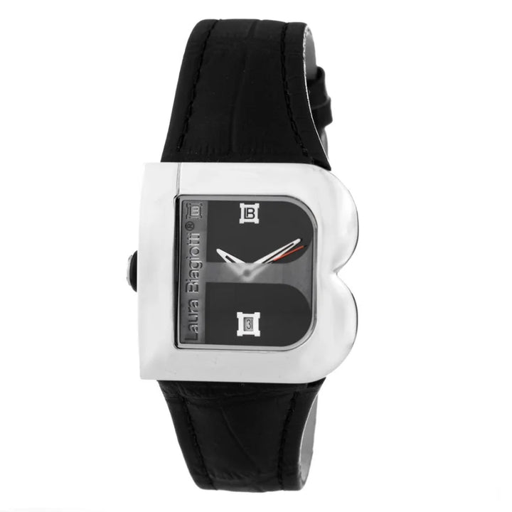 Laura Biagiotti Black Leather Dress Watch
