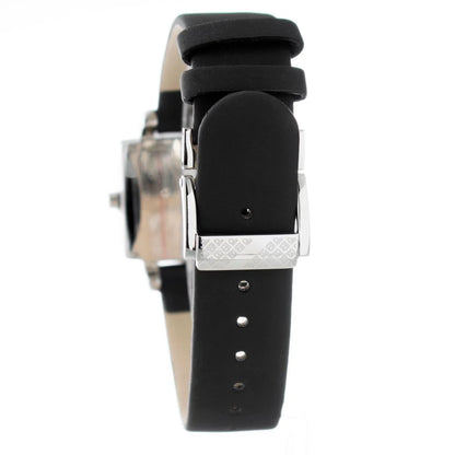 Laura Biagiotti Black Leather Watch with Silver Stainless Steel Case