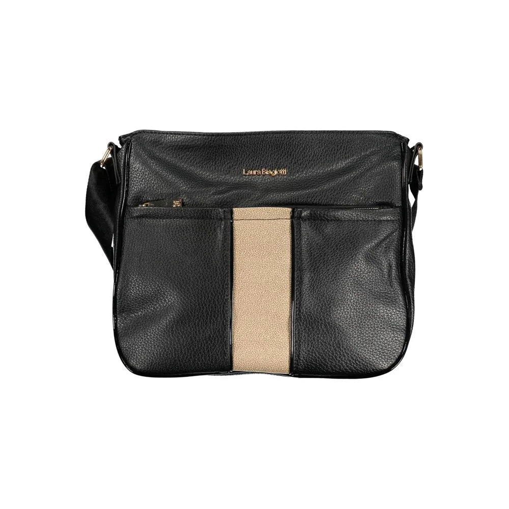Laura Biagiotti Black PVC Bag Urban Elegance Redefined