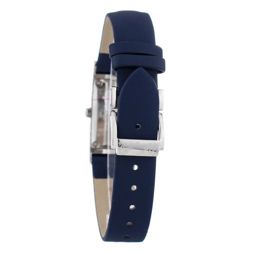 Laura Biagiotti Blue Leather Quartz Watch with Silver Steel Case