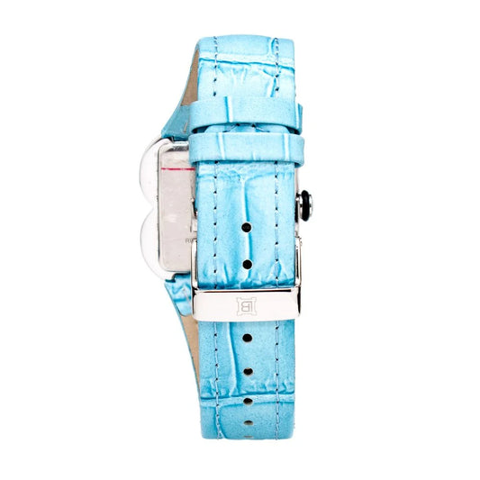 Laura Biagiotti Blue Leather Watch with Silver Steel Case and Dial