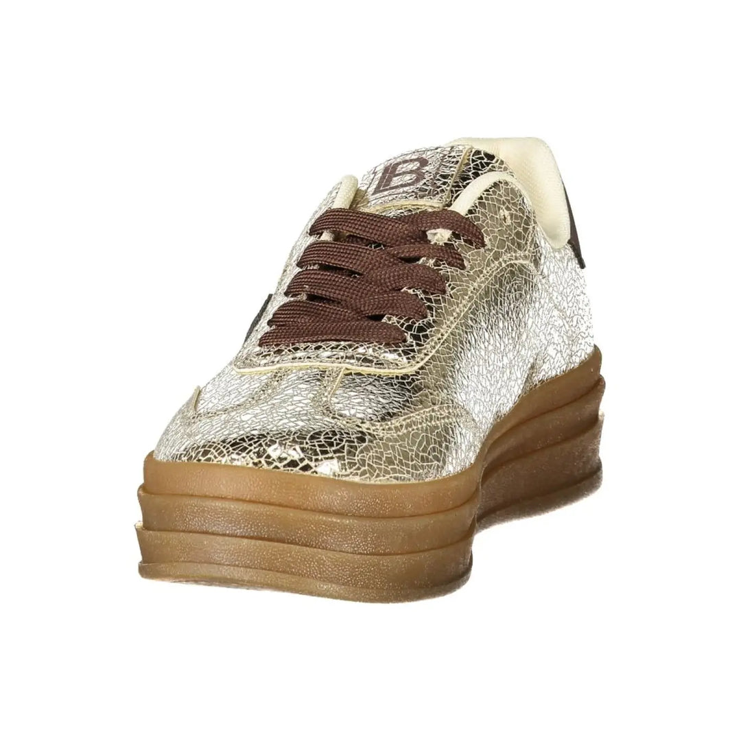 Laura Biagiotti Gold Polyurethane Women’s Sneaker