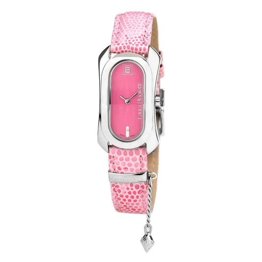 Laura Biagiotti Multicolor Pink Leather Watch Silver Steel Case 22mm