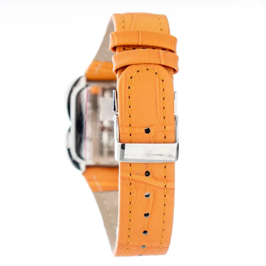 Laura Biagiotti Orange Leather Dress Watch