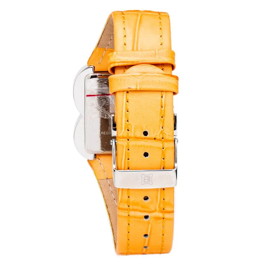 Laura Biagiotti Orange Leather Watch with Silver Steel Case