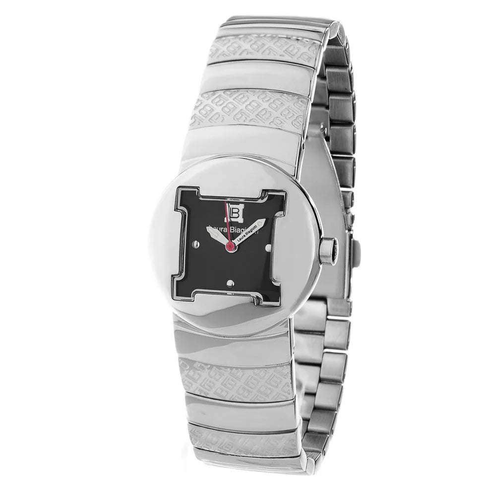 Laura Biagiotti Silver Stainless Steel Quartz Watch Black Dial 30MM