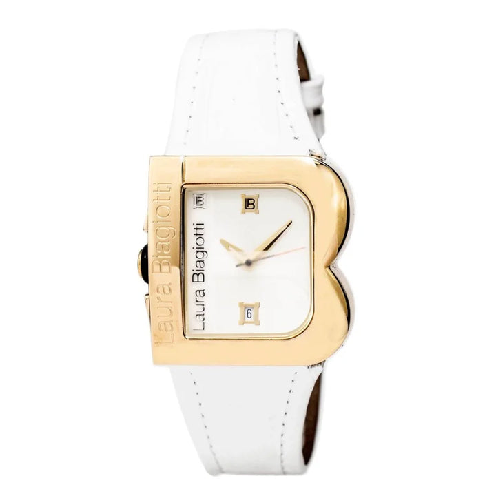 Laura Biagiotti White Leather Dress Watch