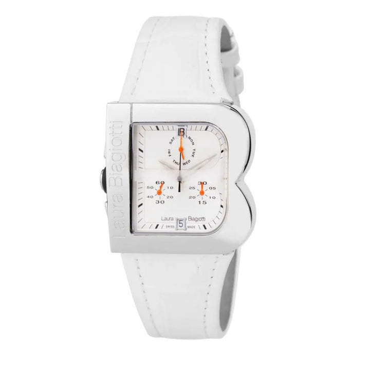 Laura Biagiotti White Leather Dress Watch