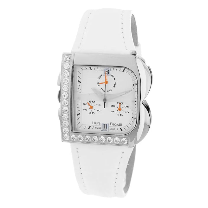 Laura Biagiotti White Leather Dress Watch