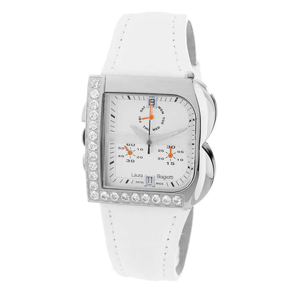 Laura Biagiotti White Leather Dress Watch