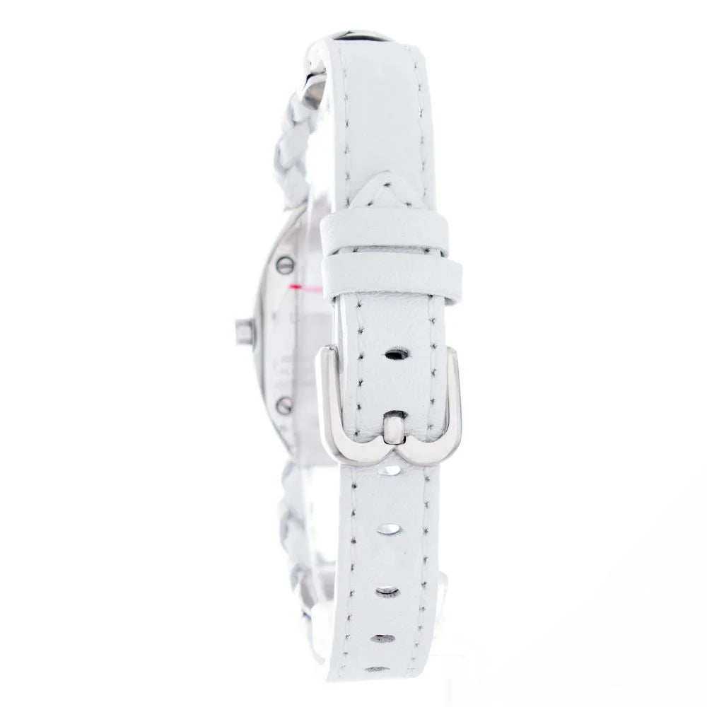 Laura Biagiotti White Leather Quartz Watch Silver Steel 22mm