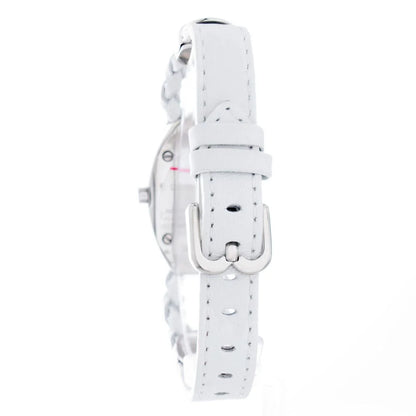 Laura Biagiotti White Leather Quartz Watch Silver Steel 22mm