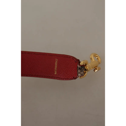 Lavish Dolce Gabbana Shoulder Strap Python Leather Gold Metal Detailing &