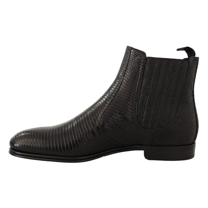 Leather Gabbana Black Exotic Lizard Derby Boots Unleashed Dolce &