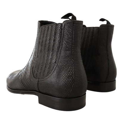 Leather Gabbana Black Exotic Lizard Derby Boots Unleashed Dolce &