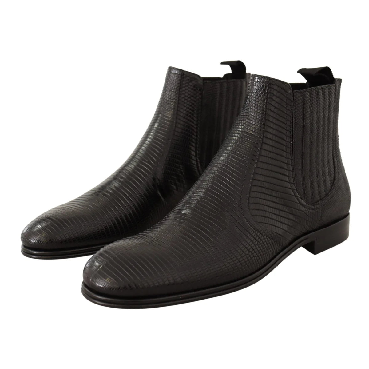 Leather Gabbana Black Exotic Lizard Derby Boots Unleashed Dolce &
