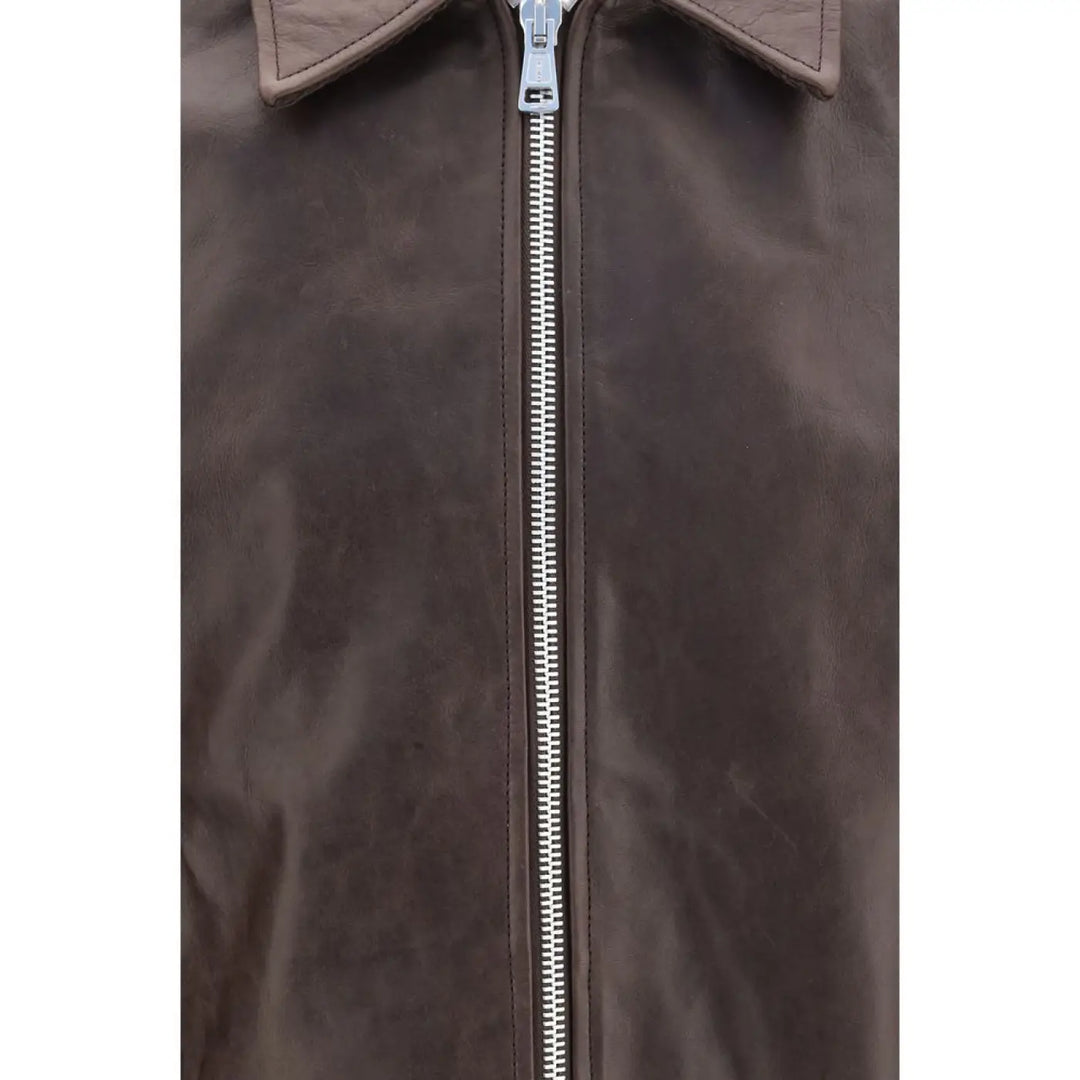 Our Legacy Brown Calf Leather Bos Taurus Jacket