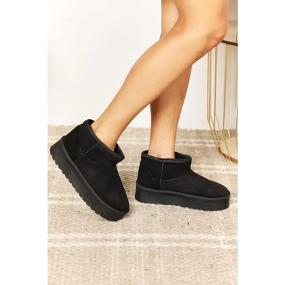 Cozy Up in Style with Fleece Lined Chunky Platform Boots Shoes Sneakers Trendsi