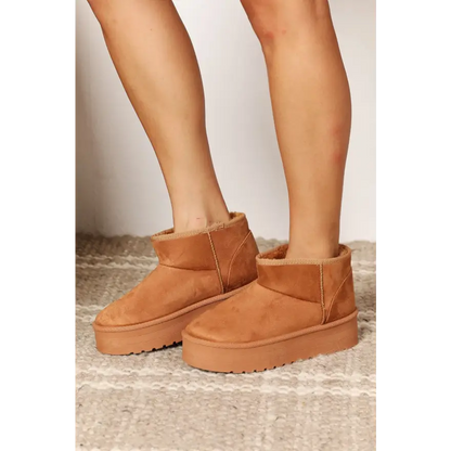 Stylish Mini Boots with Cozy Fleece Lining and Chunky Platform Sole Shoes Sneakers Trendsi