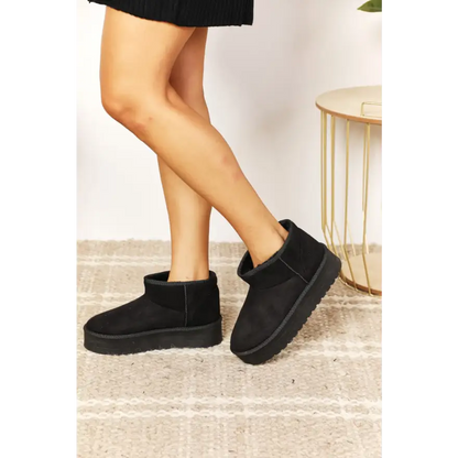 Cozy Up in Style with Fleece Lined Chunky Platform Boots Shoes Sneakers Trendsi