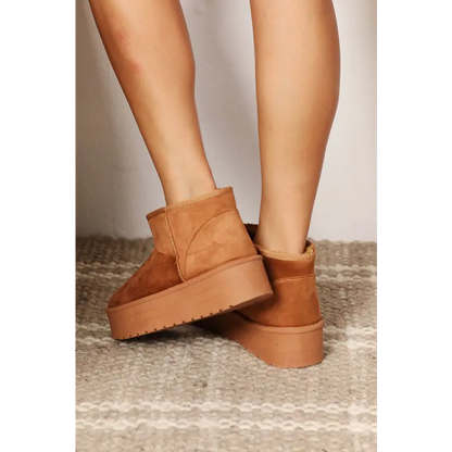 Stylish Mini Boots with Cozy Fleece Lining and Chunky Platform Sole Shoes Sneakers Trendsi