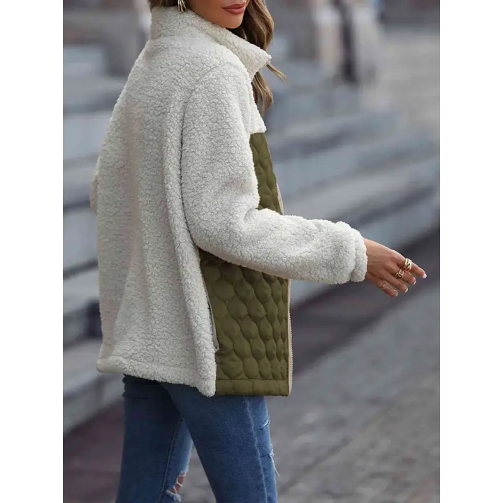 Leopard Color Block Zip Up Jacket Roars With Style Clothing Jackets Trendsi