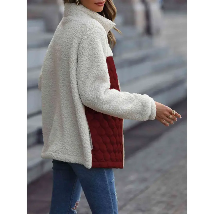 Leopard Color Block Zip Up Jacket Roars With Style Clothing Jackets Trendsi