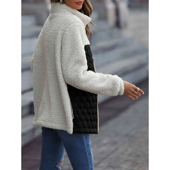 Leopard Color Block Zip Up Jacket Roars With Style Clothing Jackets Trendsi