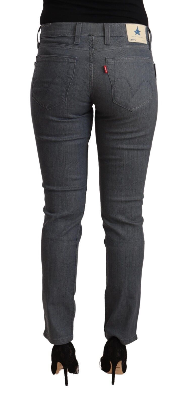 Levi’s Gray Cotton Low Waist Skinny Denim Jeans