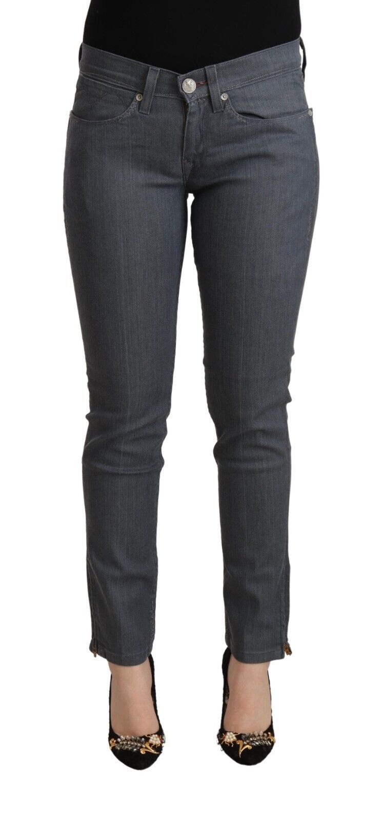 Levi’s Gray Cotton Low Waist Skinny Denim Jeans