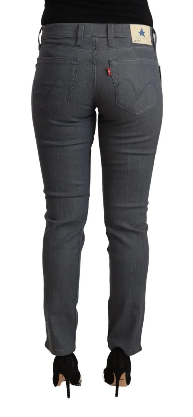 Levi’s Gray Cotton Low Waist Skinny Denim Jeans