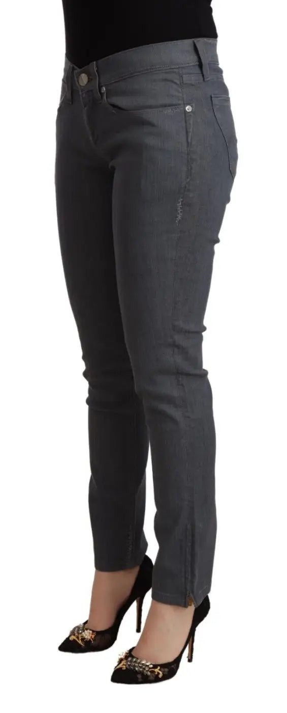 Levi’s Gray Cotton Low Waist Skinny Denim Jeans