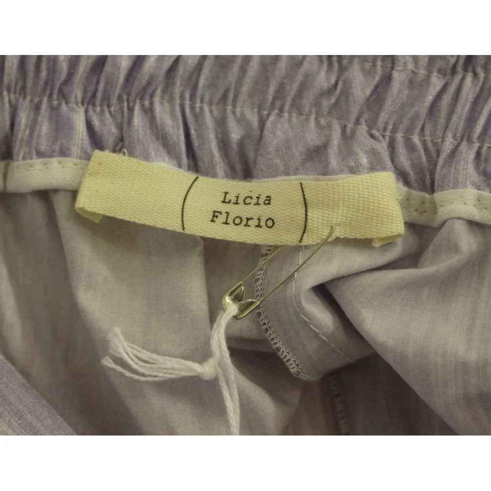 Licia Florio Purple Above-Knee Wrap Shorts
