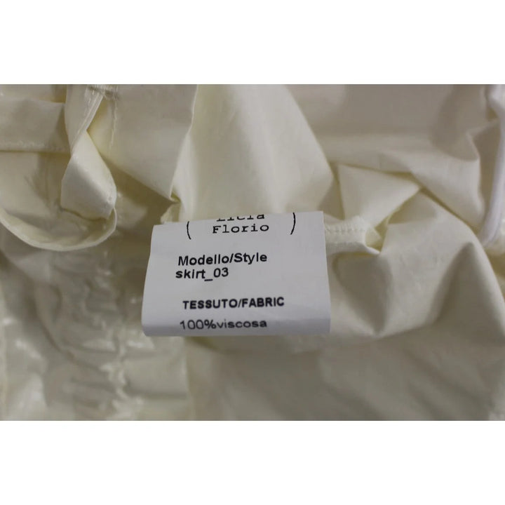 Licia Florio White Above-Knee Stretch Waist Strap Skirt