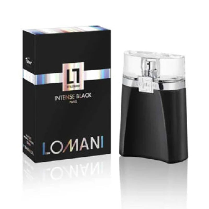 Lomani Intense Black Aromatic Woody Fragrance with Pink Pepper Notes Men’s Cologne