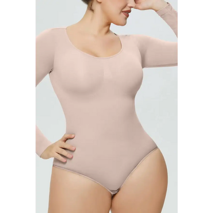 Elevate Your Style with Our Long Sleeve Shaping Bodysuit Clothing Tops Trendsi