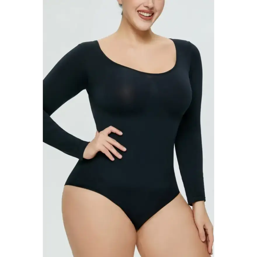 Long Sleeve Shaping Bodysuit for Effortless Confidence Clothing Tops Trendsi
