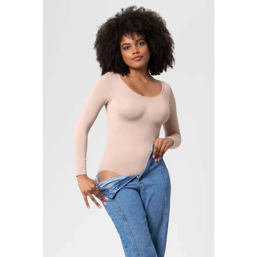 Long Sleeve Shaping Bodysuit for Effortless Confidence Clothing Tops Trendsi