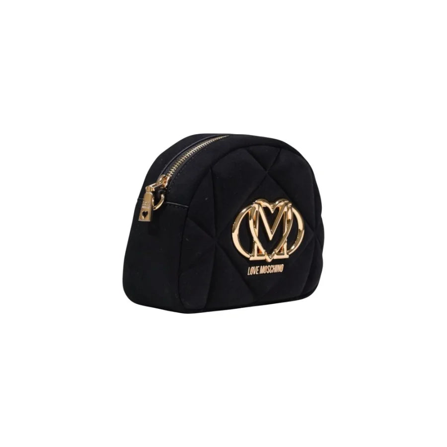 Love Moschino Black Suede Leather Handbag