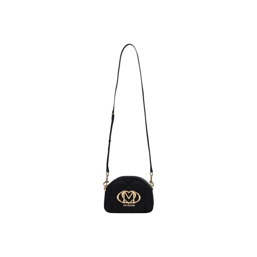 Love Moschino Black Suede Leather Handbag