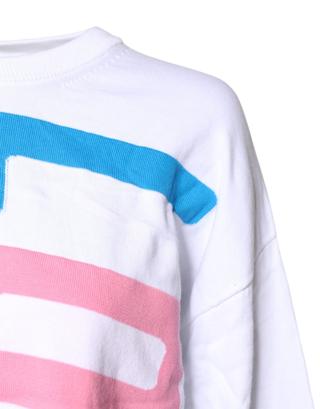 Love Moschino - White Graphic Print Cotton Long Sleeves T-shirt