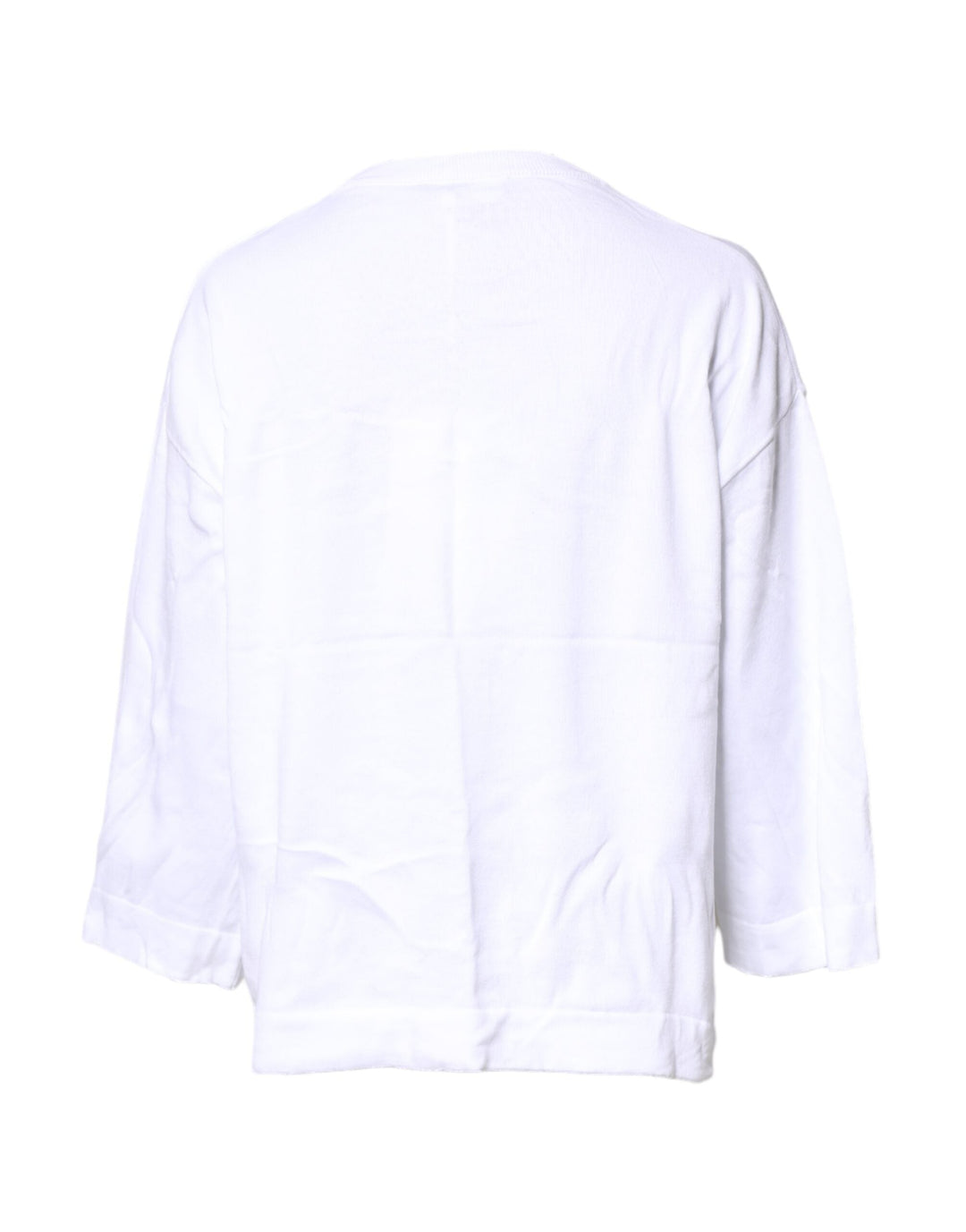 Love Moschino - White Graphic Print Cotton Long Sleeves T-shirt