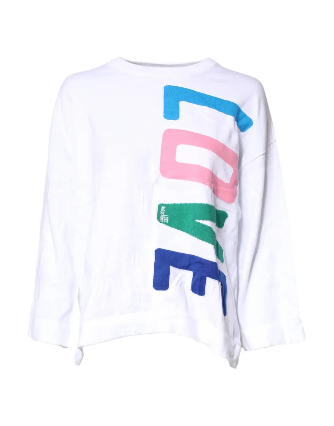 Love Moschino White Graphic Print Cotton Long Sleeves T-shirt