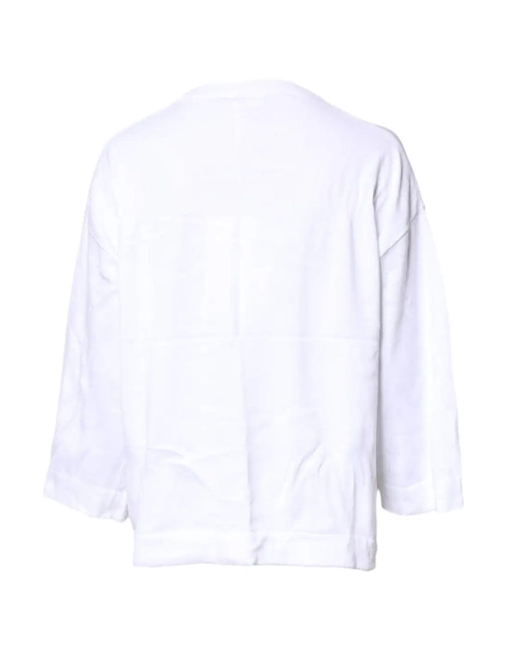 Love Moschino White Graphic Print Cotton Long Sleeves T-shirt