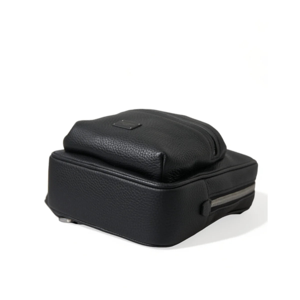 Luxe Black Calf Leather Palermo Backpack by Dolce & Gabbana