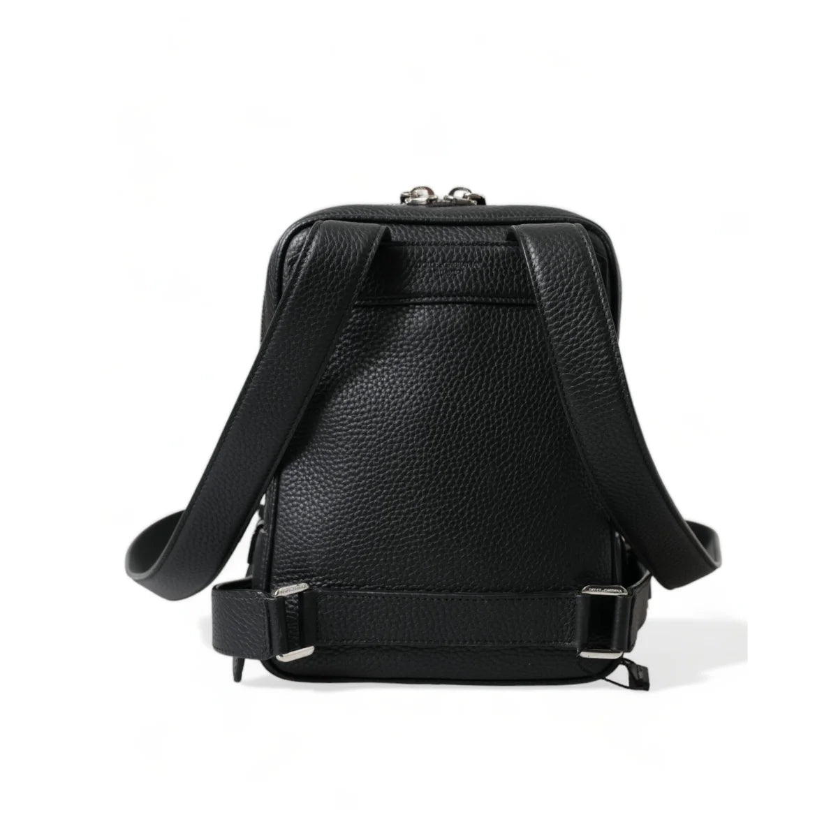 Luxe Black Calf Leather Palermo Backpack by Dolce & Gabbana