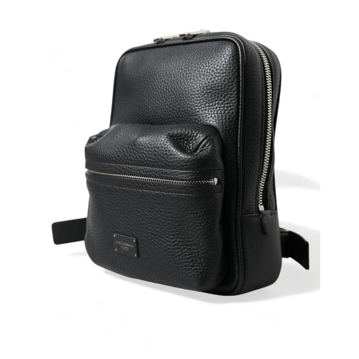 Luxe Black Calf Leather Palermo Backpack by Dolce & Gabbana