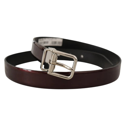 Luxurious Dolce & Gabbana Dark Brown Dress Belt with Metal Buckle