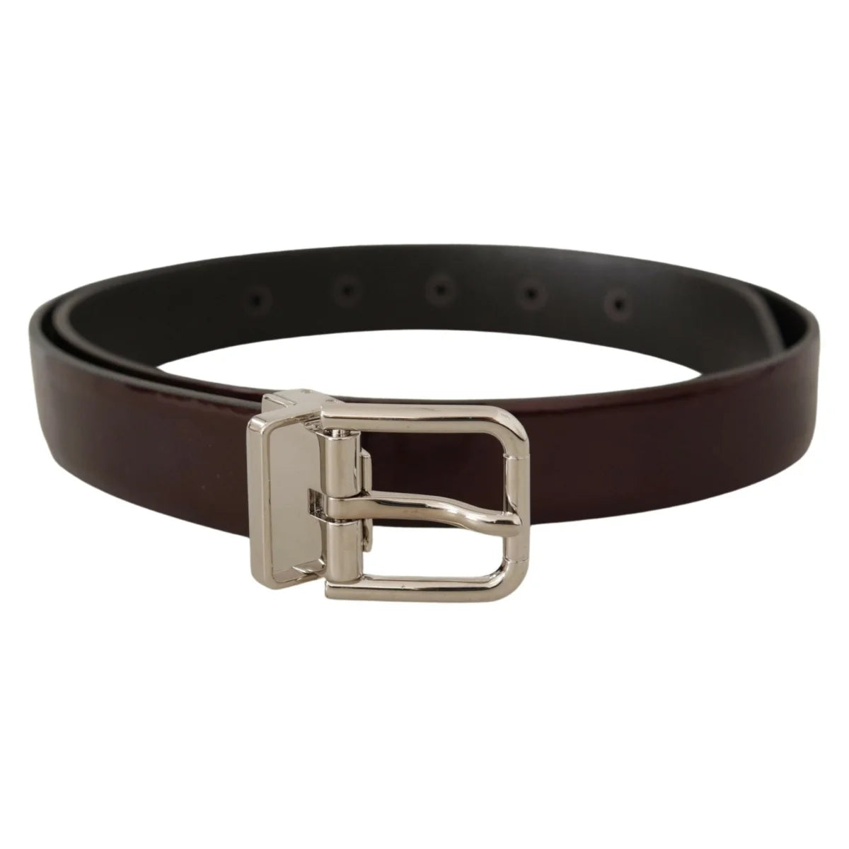 Luxurious Dolce & Gabbana Dark Brown Dress Belt with Metal Buckle