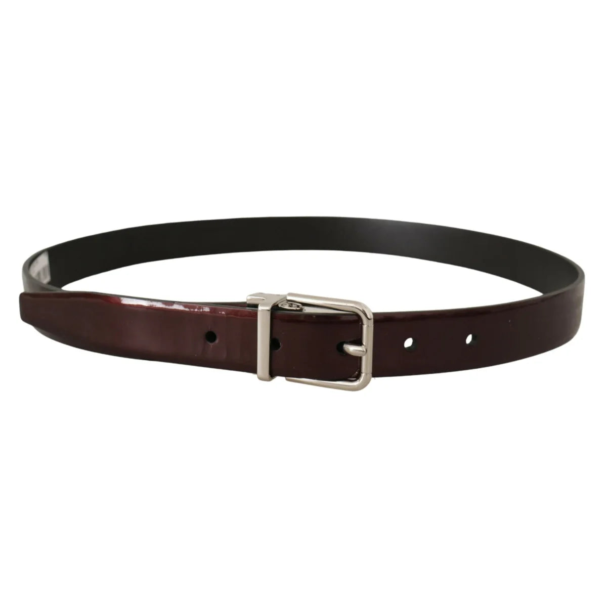 Luxurious Dolce & Gabbana Dark Brown Dress Belt with Metal Buckle